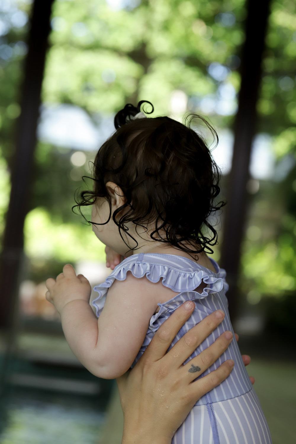 Neoprene Diaper Swimsuit - Lavender - Striped