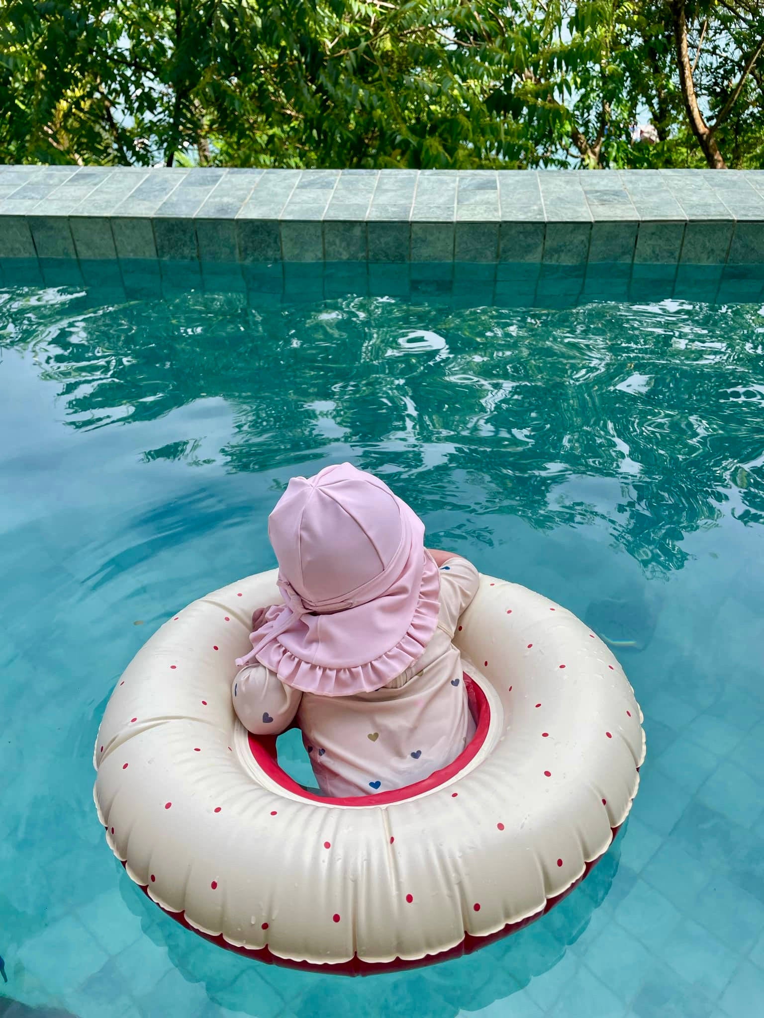 Baby swim ring - Berry - Dots