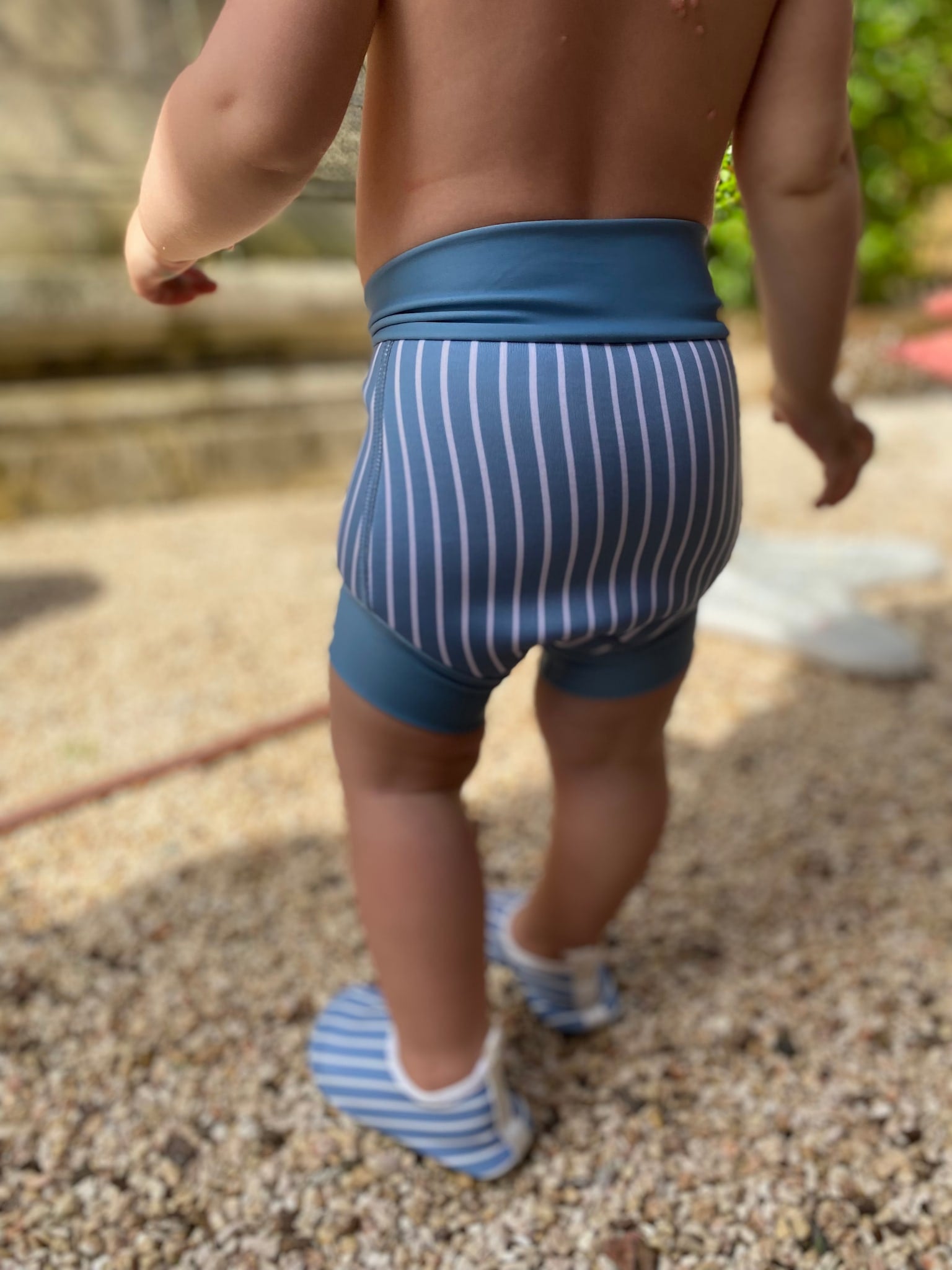 Diaper pants Neoprene - Blue Shadow - Striped