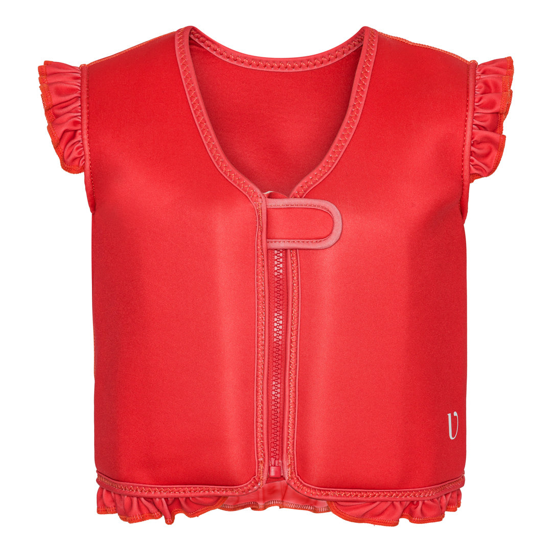 Swim vest with ruffle - Berry