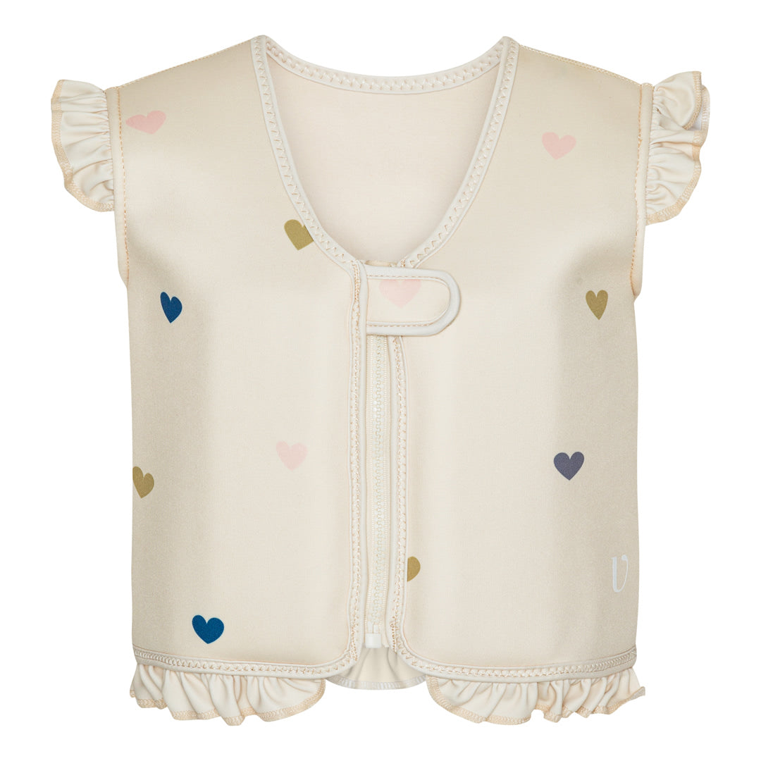 Swim vest with ruffle - Milk - Hearts